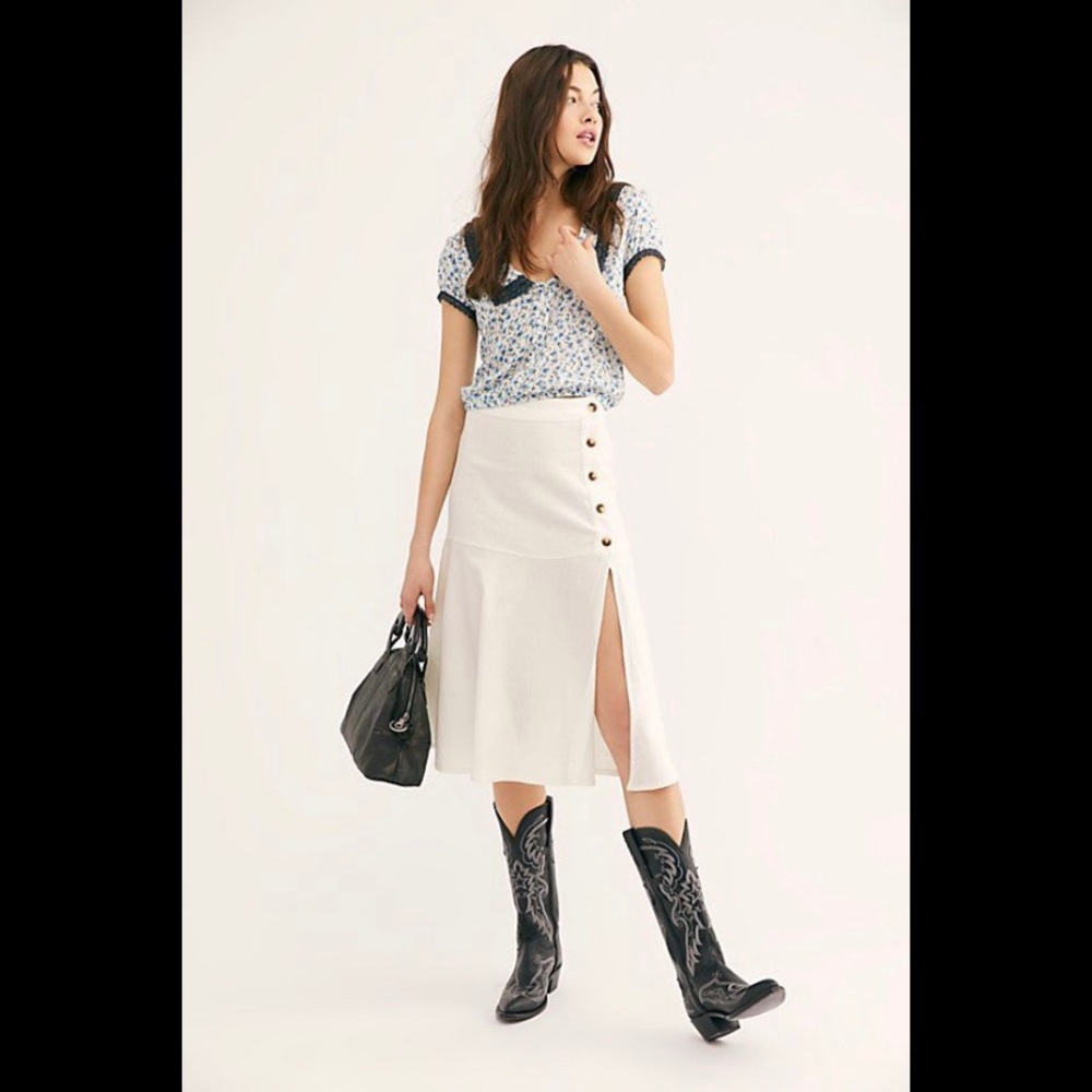 Free People : Poppy Flared Midi Skirt